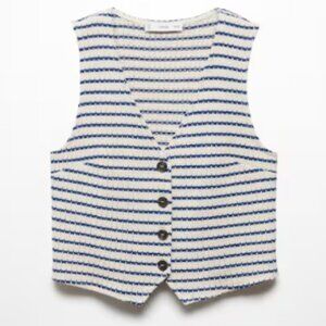 Mango striped crochet top